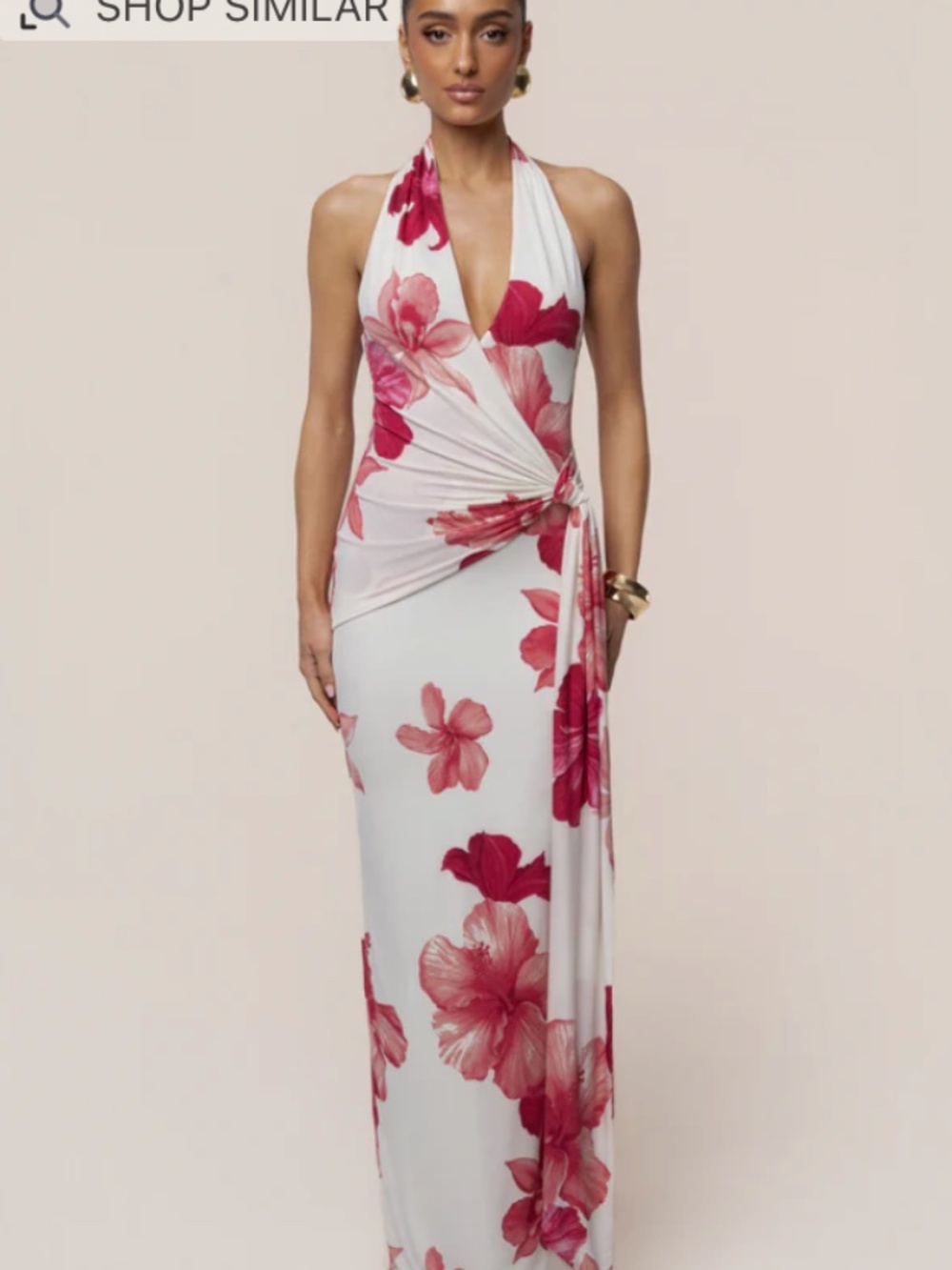 JLUXLABEL RED FLORAL ISLAND BLOSSOM MAXI DRESS